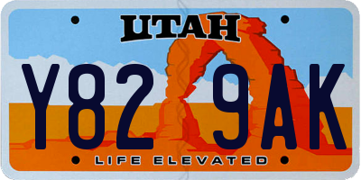 UT license plate Y829AK