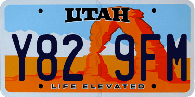 UT license plate Y829FM