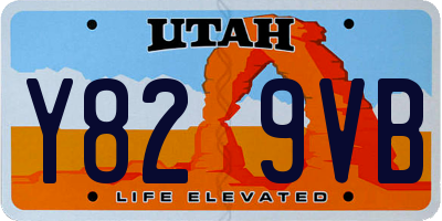 UT license plate Y829VB