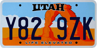 UT license plate Y829ZK