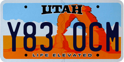 UT license plate Y830CM