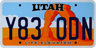 UT license plate Y830DN