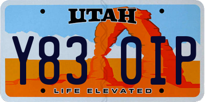 UT license plate Y830IP
