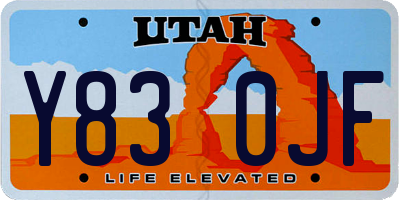 UT license plate Y830JF