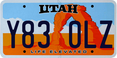 UT license plate Y830LZ