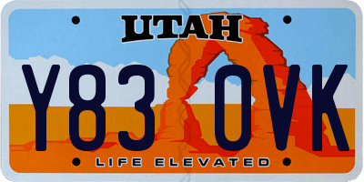 UT license plate Y830VK