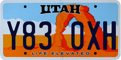 UT license plate Y830XH