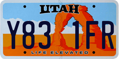 UT license plate Y831FR
