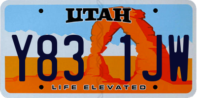 UT license plate Y831JW
