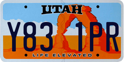 UT license plate Y831PR