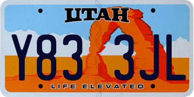 UT license plate Y833JL