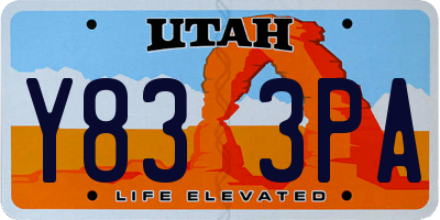 UT license plate Y833PA