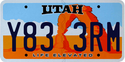 UT license plate Y833RM