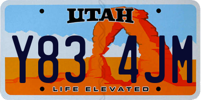 UT license plate Y834JM