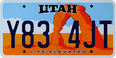 UT license plate Y834JT