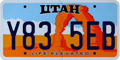 UT license plate Y835EB