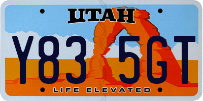 UT license plate Y835GT