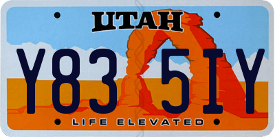 UT license plate Y835IY