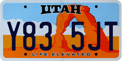 UT license plate Y835JT