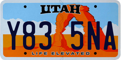 UT license plate Y835NA