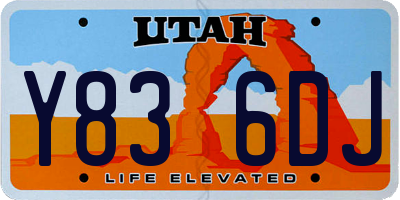 UT license plate Y836DJ