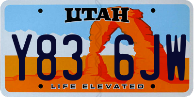 UT license plate Y836JW
