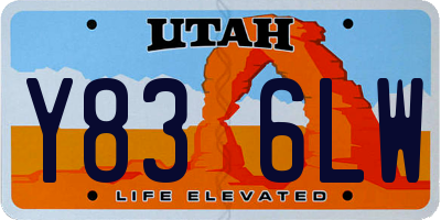 UT license plate Y836LW