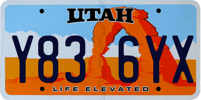 UT license plate Y836YX