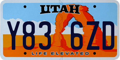 UT license plate Y836ZD