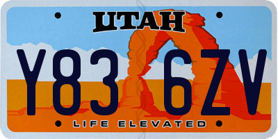 UT license plate Y836ZV