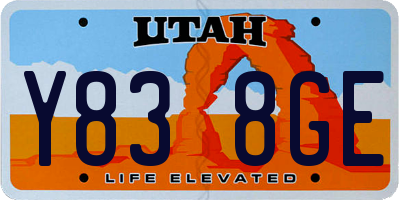 UT license plate Y838GE