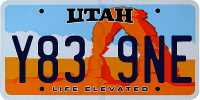 UT license plate Y839NE