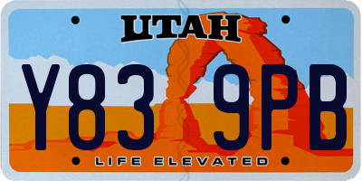 UT license plate Y839PB