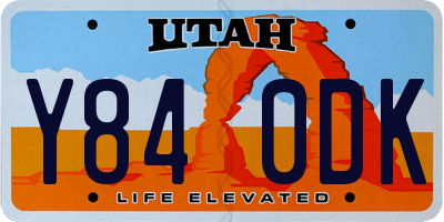 UT license plate Y840DK