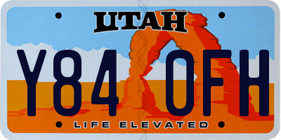 UT license plate Y840FH