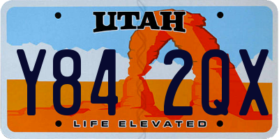 UT license plate Y842QX