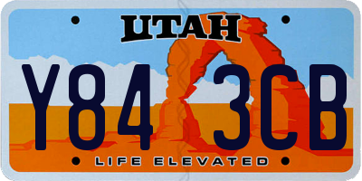 UT license plate Y843CB