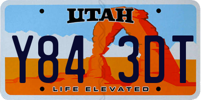 UT license plate Y843DT