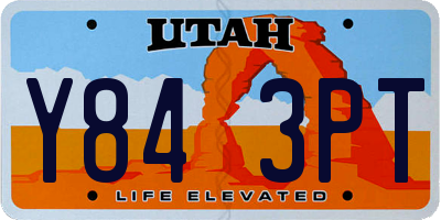 UT license plate Y843PT