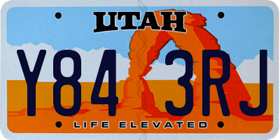 UT license plate Y843RJ