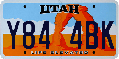 UT license plate Y844BK