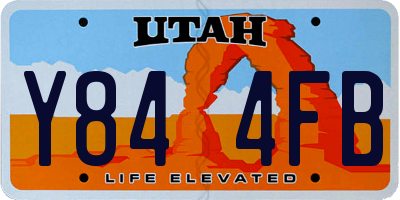 UT license plate Y844FB