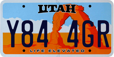 UT license plate Y844GR