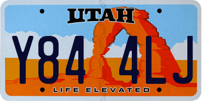 UT license plate Y844LJ