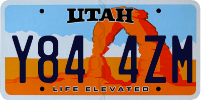 UT license plate Y844ZM
