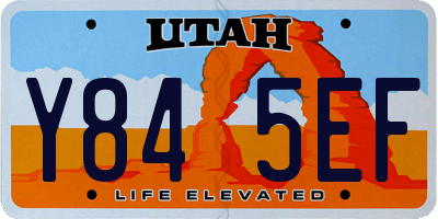 UT license plate Y845EF