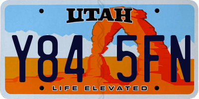 UT license plate Y845FN