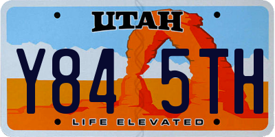 UT license plate Y845TH