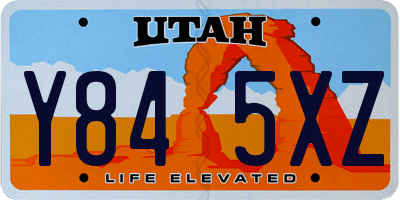 UT license plate Y845XZ