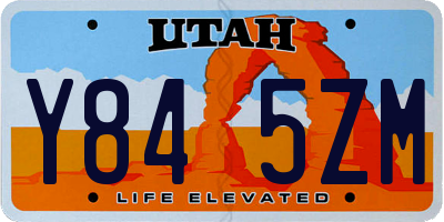 UT license plate Y845ZM